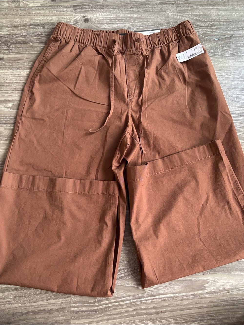 Casual Drawstring Pants in Rust Brown